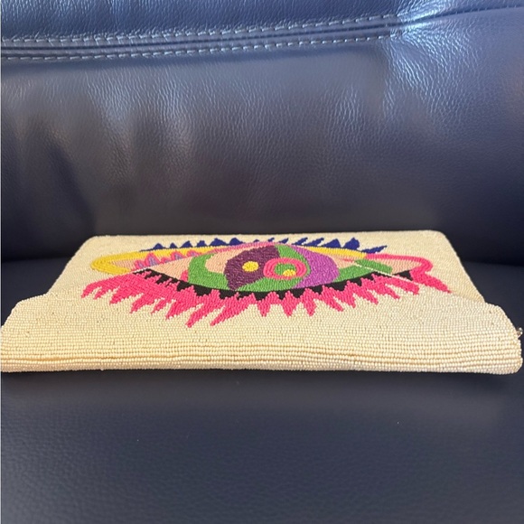 Elegant Evil Eye Pink and Cream Clutch - Picture 5 of 7